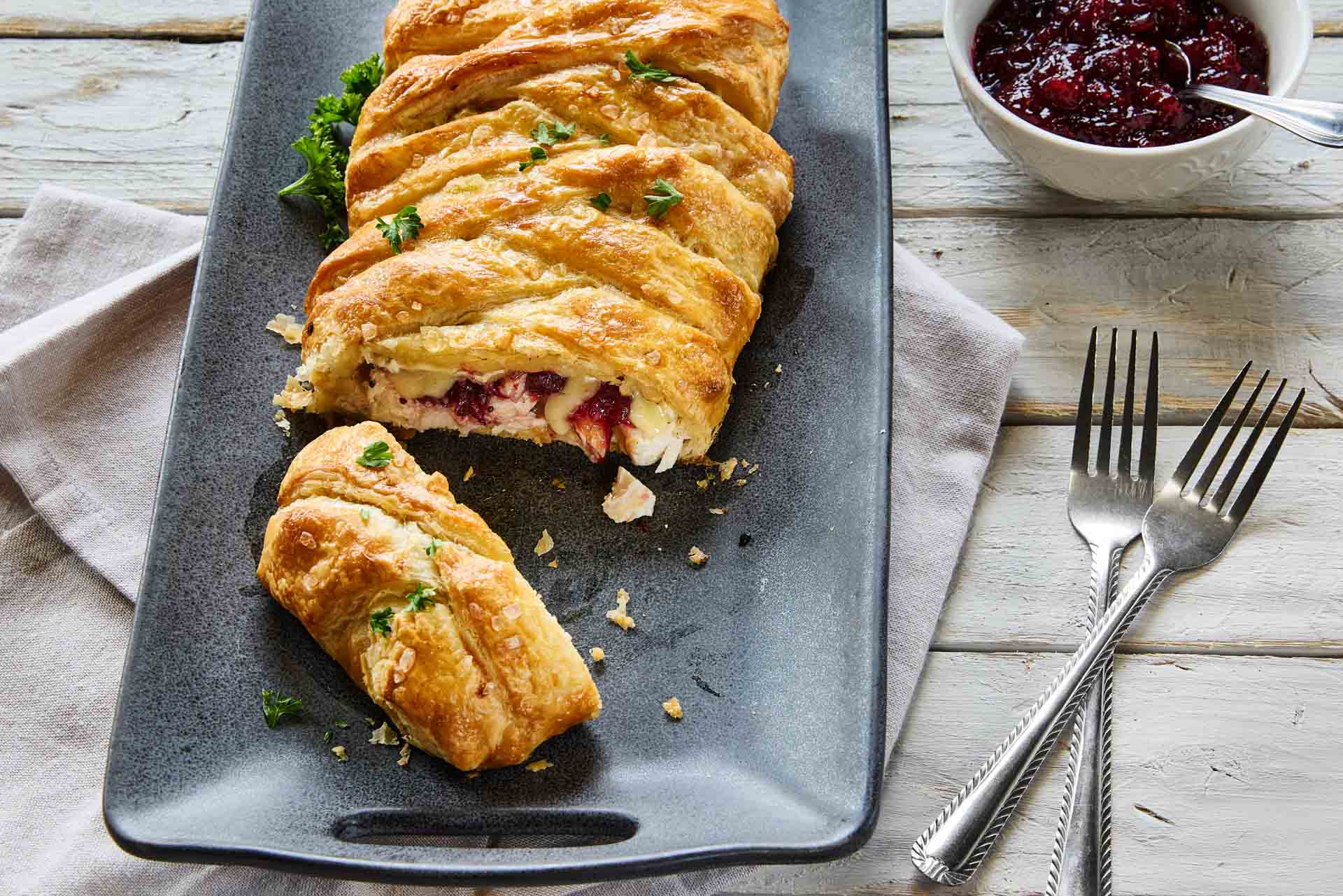 Turkey Cranberry Brie Braid
